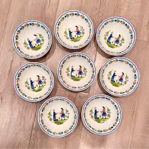 8 PCs Longchamp France Brittany Vegetable‎ Bowl 6” - Lovers Vintage Retired Rare